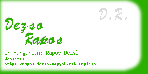dezso rapos business card